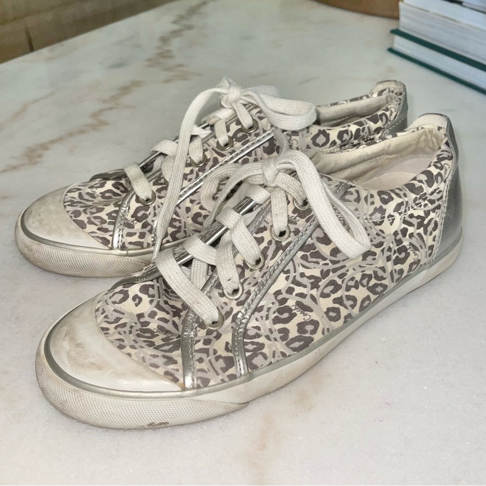 Coach animal print canvas sneakers🌸